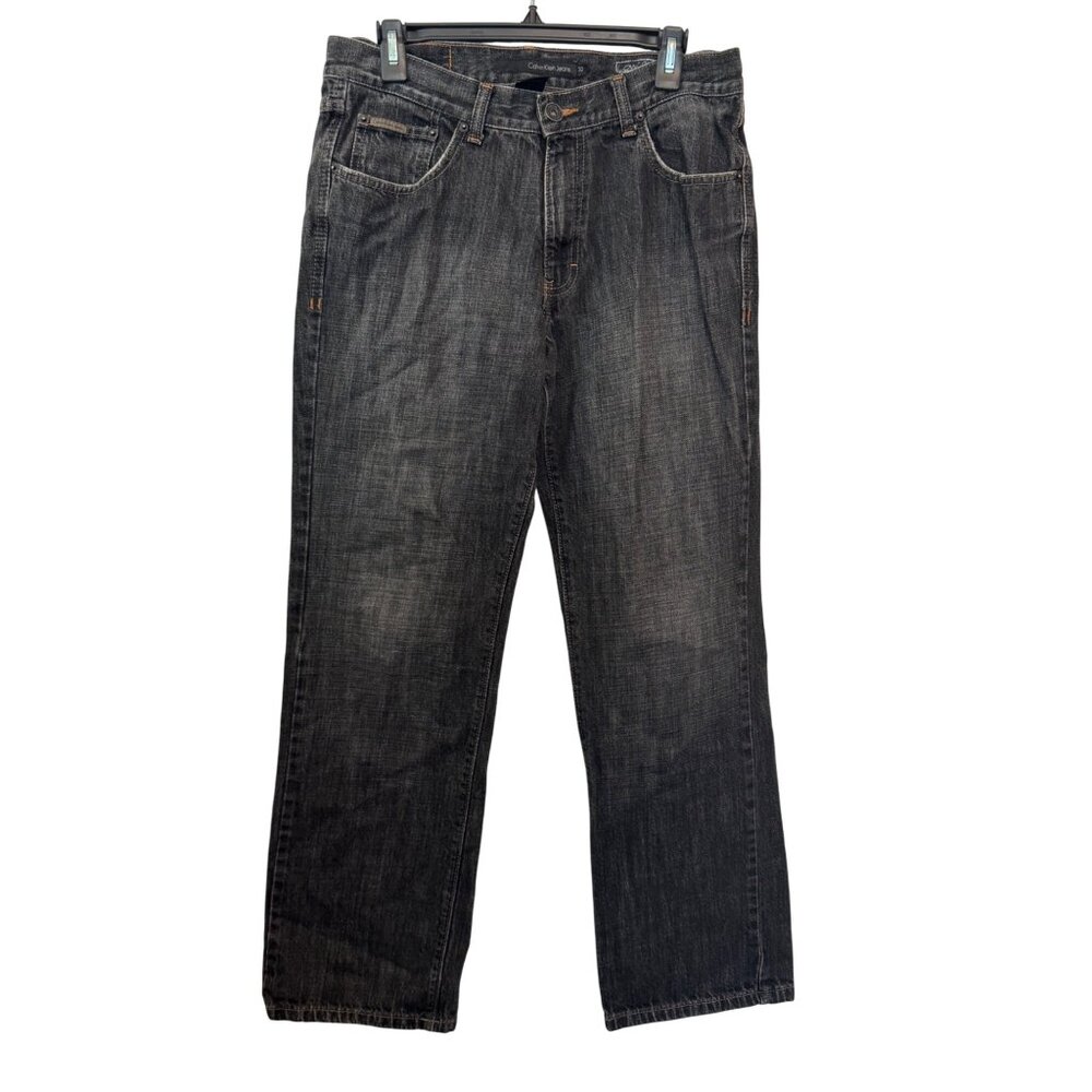 Calvin Klein Jeans Mens Low Rise 32x30 Relaxed Fit Black Denim Cotton